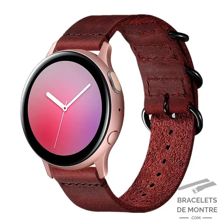 Bracelet Cuir Montre Samsung Galaxy Watch Rouge