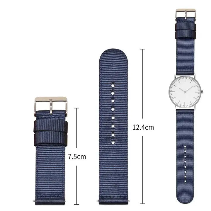 Bracelet NATO Bleu à Dégagement Rapide Dimensions