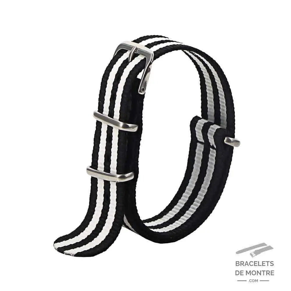 Bracelet NATO noir et blanc