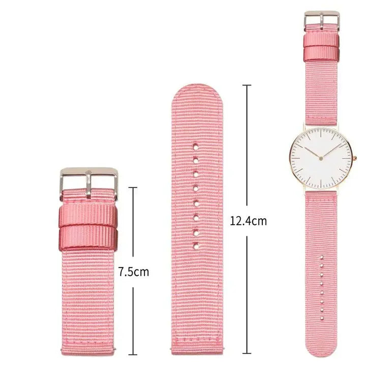 Bracelet NATO Rose à Dégagement Rapide Dimensions