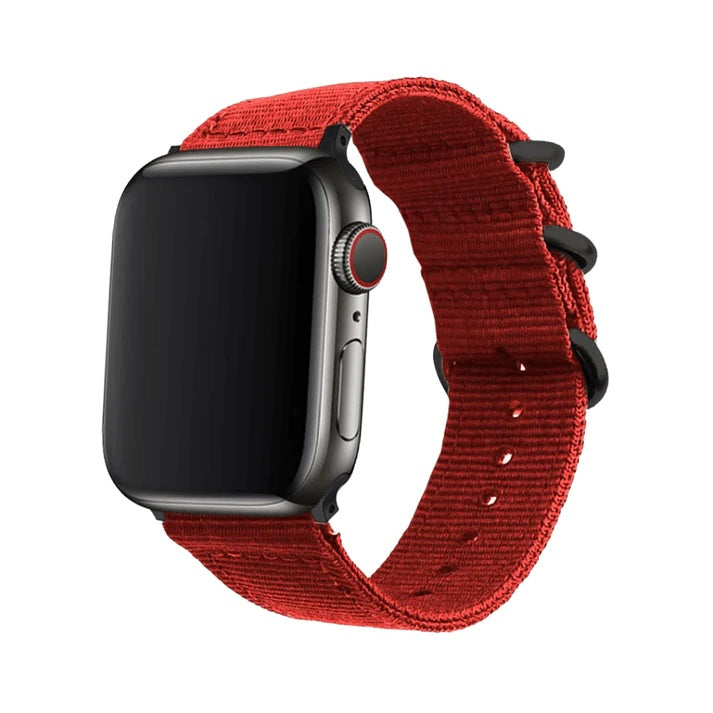 Bracelet NATO Apple Watch en Tissu Rouge