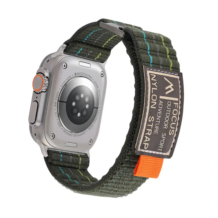 Focus - Bracelet Apple Watch en Nylon Vert Dos