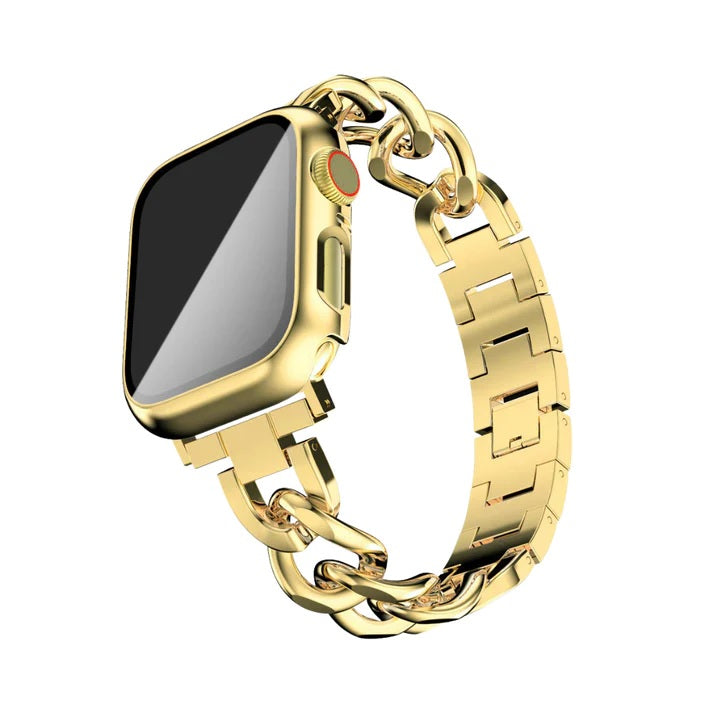 Maillon - Apple Watch Bracelet Acier Femme Doré