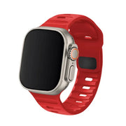 Aspro - Bracelet Apple Watch en Silicone Rouge