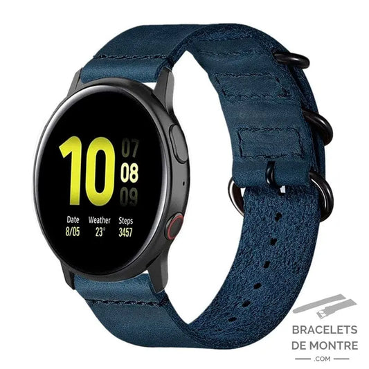 Bracelet Cuir Montre Samsung Galaxy Watch Bleu