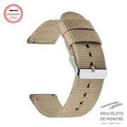 Bracelet NATO Beige à Dégagement Rapide