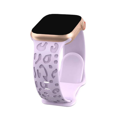 Léopard - Bracelet Apple Watch en Silicone Rose