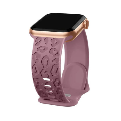 Léopard - Bracelet Apple Watch en Silicone Violet