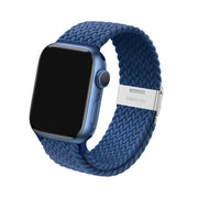 Plaid - Bracelet Apple Watch en Tissu Tressé Bleu