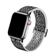 Vecto - Bracelet Apple Watch en Tissu Noir et Blanc