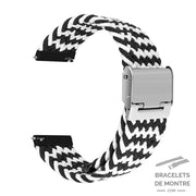 20mm / Noir et Blanc Kobe - Bracelet de Montre pour Samsung Watch en Nylon NATO