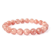 17 cm Bracelet en Perles de Quartz Rose