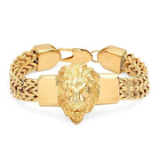 Bracelet Lion en Or et Acier pour Hommes