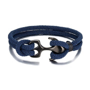 19 cm / Bleu foncé Umea - Bracelet Marin Ancre en Corde Nautique