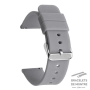 Gris / 18mm Braga - Bracelet de Montre en silicone Gris Lisse