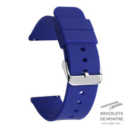 Bleu / 18mm Braga - Bracelet de Montre en silicone Lisse Bleu