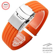 18mm / Orange Faro - Bracelet de Montre à Dégagement Rapide en Silicone Orange