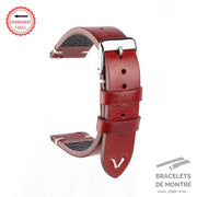 18mm / Rouge Palerme - Bracelet de Montre à Dégagement Rapide en Cuir Rouge
