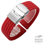 Rouge / 18mm Porto - Bracelet de Montre en silicone Rouge